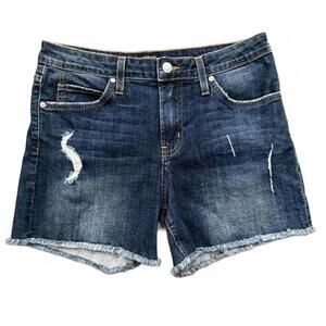 Just Black Women's Denim Jean Shorts Size 27 Streetwear Fringe Distressed Grunge